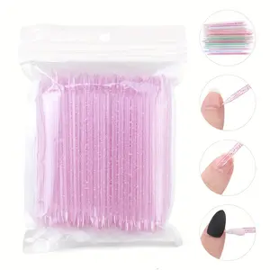100Pcs/Pack Reusable Crystal Manicure Sticks, Double Sided Nail Art Cuticle Pusher & Remover Pedicure Tool For Perfect Nails Care