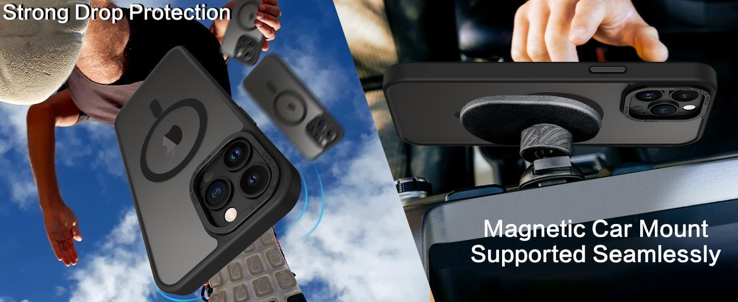 Magnetic for Samsung Galaxy S24 Plus Case [Compatible with Magsafe] Translucent Matte Slim Thin Shockproof Anti-Yellow Women Men Protective Phone Cases Cover for Samsung S24 Plus 6.7", Black