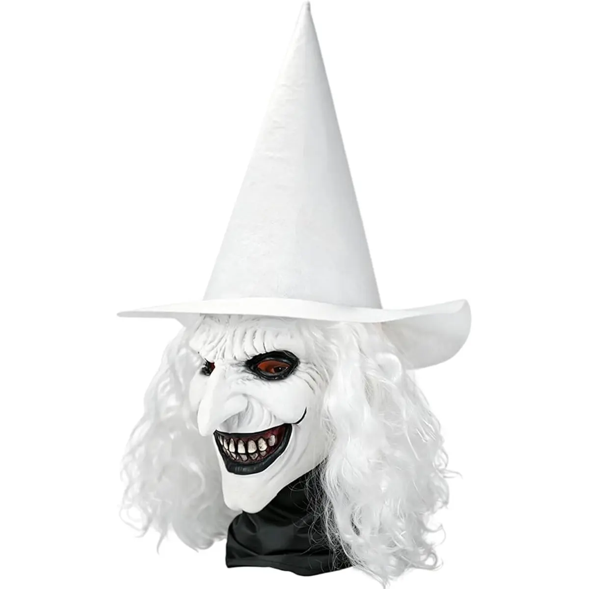 Halloween Horror Witch Full Head Mask with Hat, Realistic Latex Costume Accessory, Adult Halloween Party and Theme Photography Props