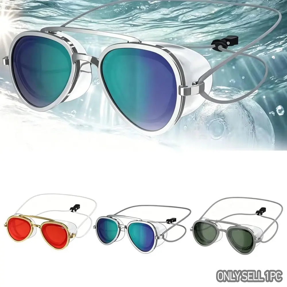 Adult Swim Goggles, Anti-Fog Full View Training and Competition Swimsuits, Soft Seal Leak-Proof Swimsuits for Men and Women, Swimming and Beach Use