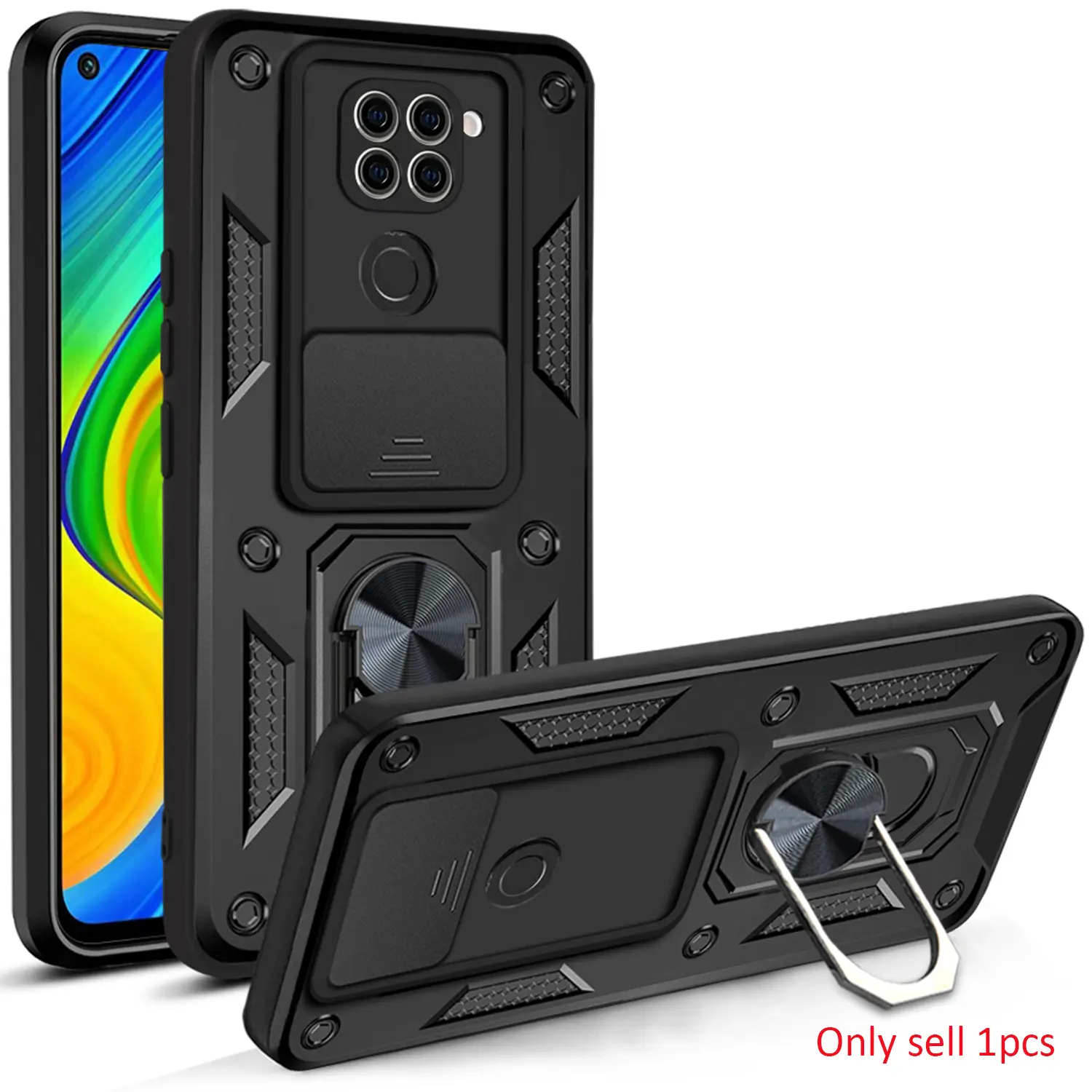 Case for Xiaomi Redmi Note 9 Military Grade Protective, Magnetic Car Mount, Anti-Fingerprint Lens Cover, Durable for Xiaomi Redmi Note 9 Phone Case