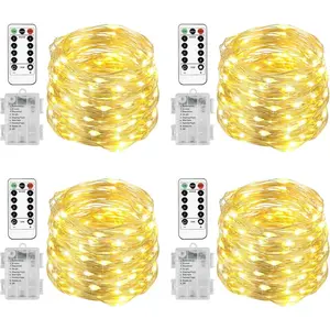 4 Pack 20 Ft 60 LED Fairy Lights Battery Operated Christmas Lights with Remote Waterproof 8 Modes Firefly Twinkle String Lights for Party Bedroom Wedding Christmas Decorationsfidget toys