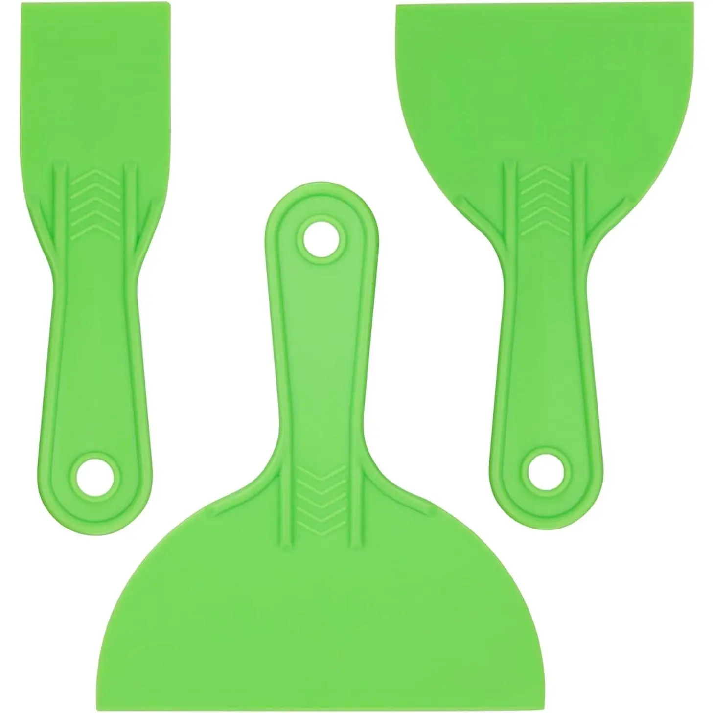Plastic Putty  Set, 3 Pack 2", 4", 6" Flexible Scrapers | Flexible Plastic, 2/4/6 In Sizes, For Spackling, Drywall, Wallpaper,  Removal, And  Repair