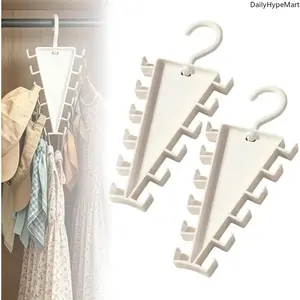 V Shaped Double-Sided Closet Organizer Hanger, 360° Rotatable Space Saver