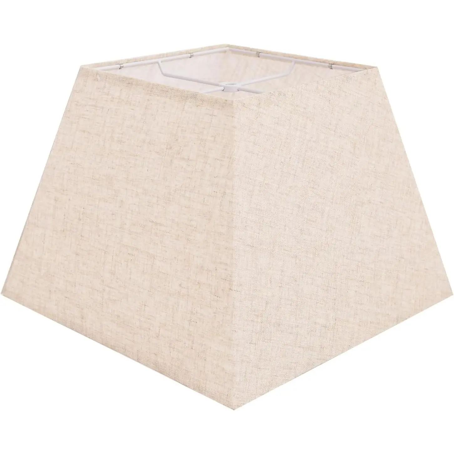 Beige Square Replacement Lamp Shade, 8''x8'' Top 13''x13'' Bottom 10'' Height, Natural Linen Hand Crafted Lampshade for Table Lamps, Floor Lamps, Pendent Light, Assembly Required