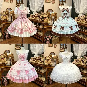 Women Short Sleeve Sweet Cosplay Princess Dress Japanese Style Cute Lolita Dress Female Party Fashion Y2k Mini Dress Subcultre