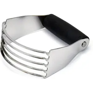 Dough Blender Heavy Duty Pastry Cutter Stainless Steel Butter Cutter Professional Baking Tool For Mixing Flour Butter (Black)