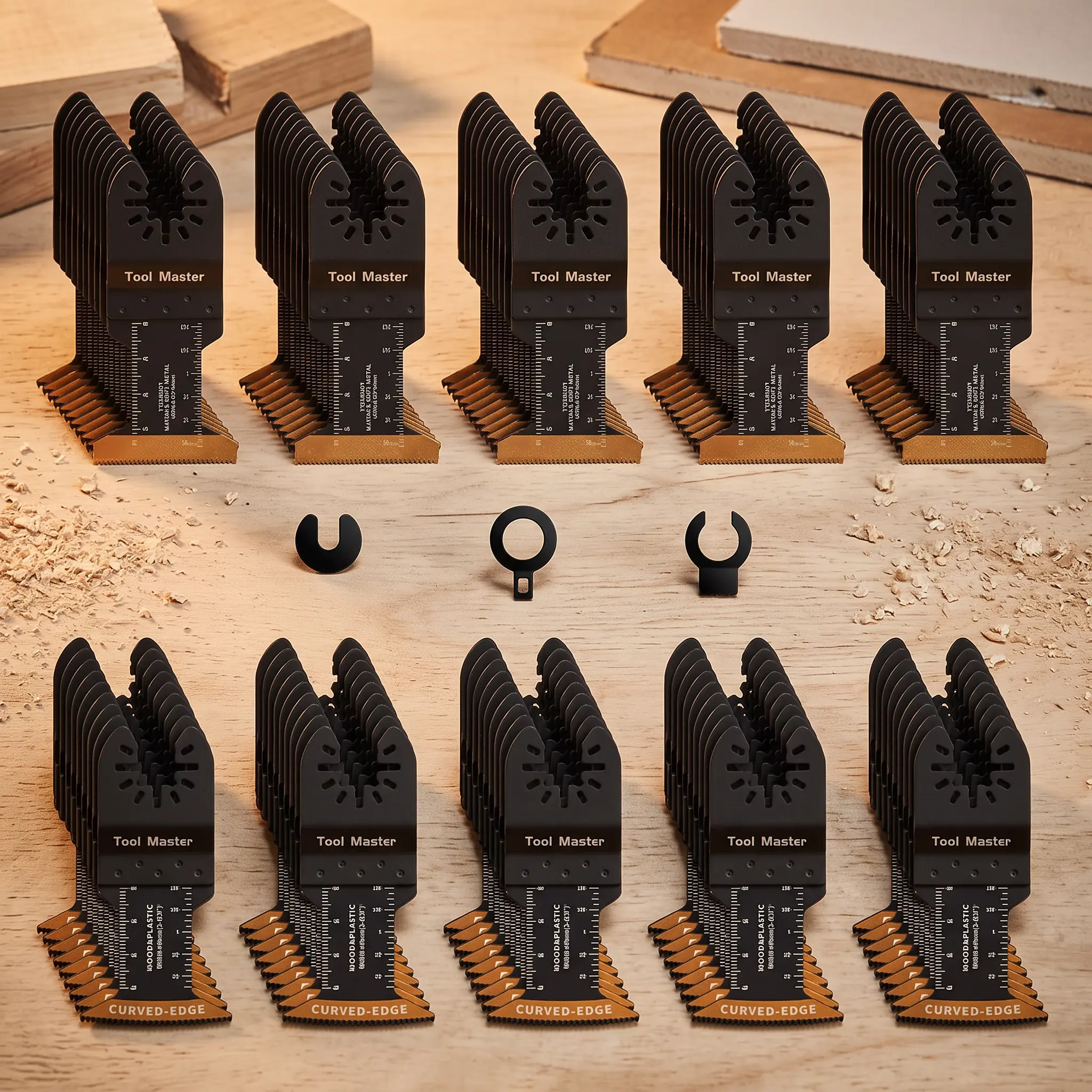 Oscillating Tool Blades, Titanium & HCS Oscillating Saw Blades for Metal/Wood/Plastic Cutting, Curved Edge Multi Tool Blades Fit for Dewalt, Milwaukee, Dremel, Ryobi, Rockwell