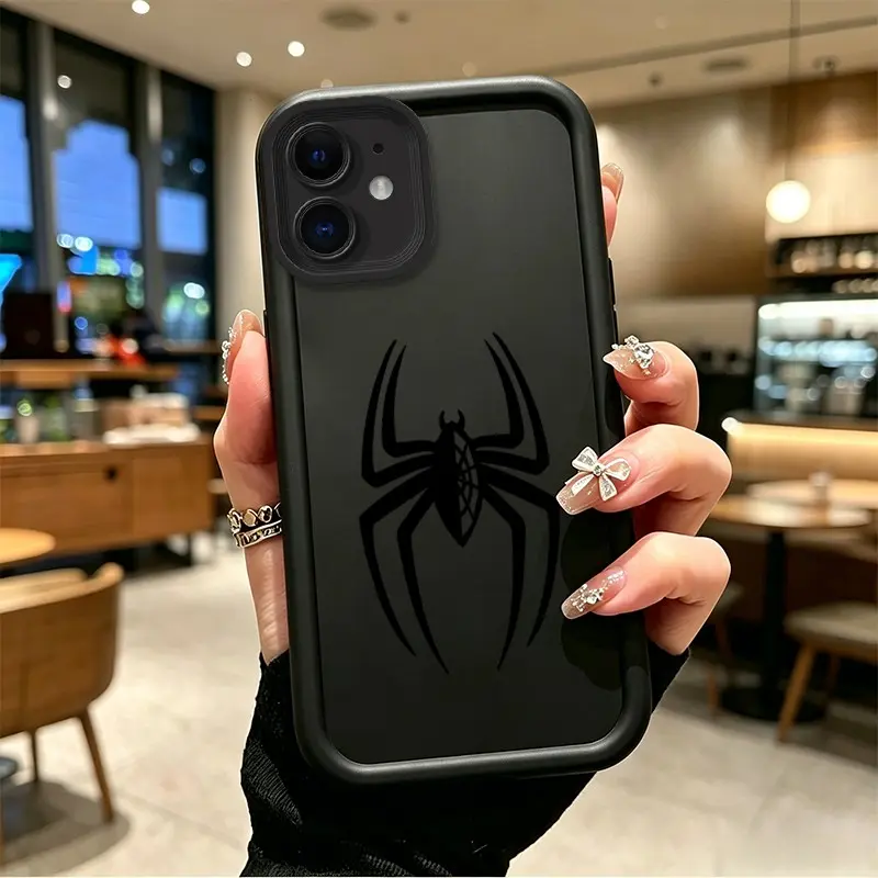 Phone case for iphone 11 12 12MINI Gift Shockproof Enhanced Peotection Edgy Spider Emblem Sleek Web-Designed Phone Cover Full cover protection Celestial Eye Layered Phone Case BOJTLOO1