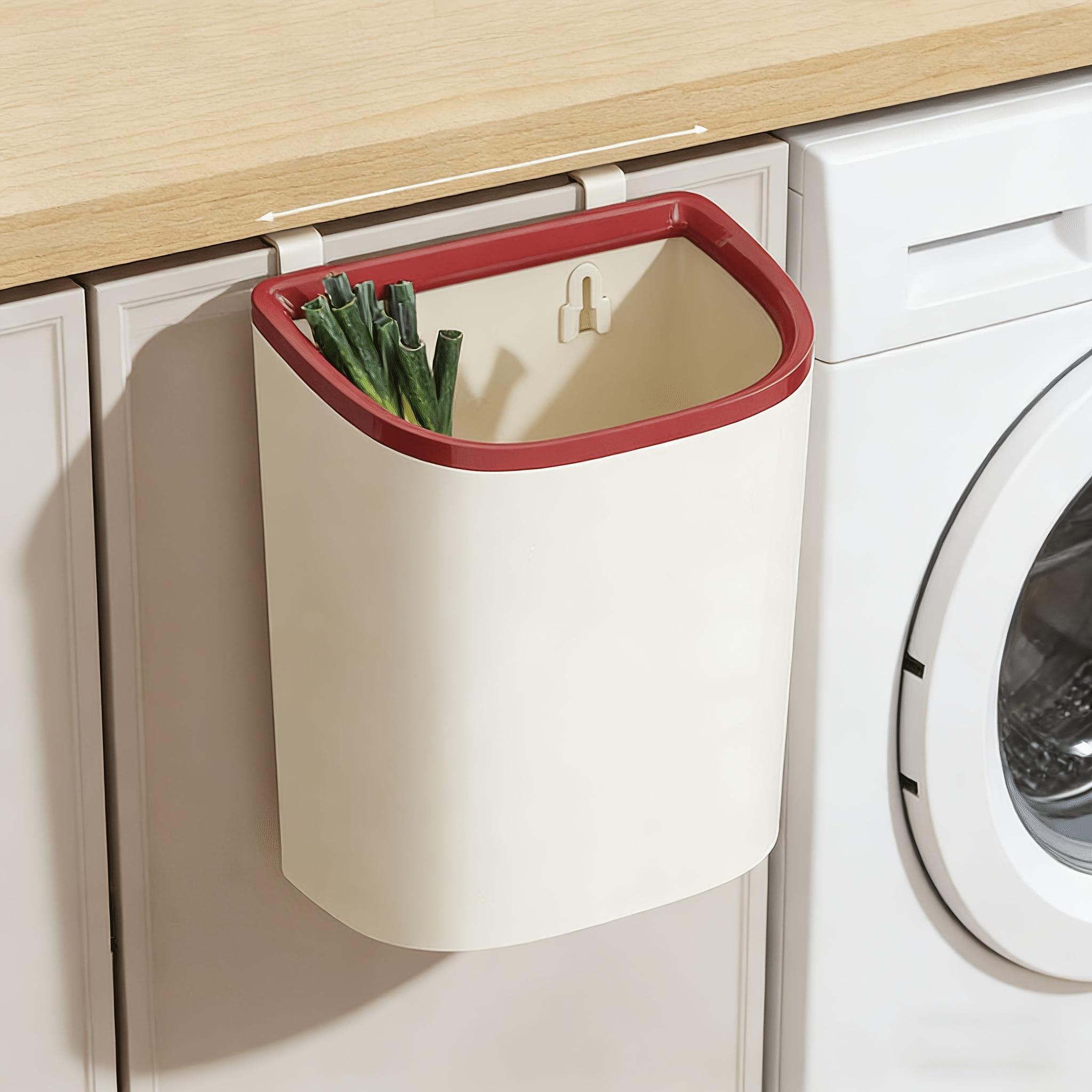 2.91gal Wall-Mounted Kitchen Trash Can, Kitchen Compost Bin, Slim Kitchen Waste Bin, Square Plastic Hanging Trash Can, Suitable for Home Use Under the Sink, Kitchen, Desk, Office, Dormitory, Powder Room, RV