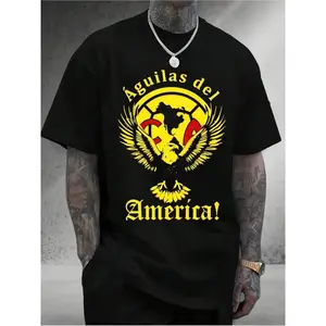Águilas del América Soccer Graphic Tee -  Men's T-Shirt, Casual Summer Streetwear Top, Oversized Fit Sportswear, Perfect Gift for Club America Fans