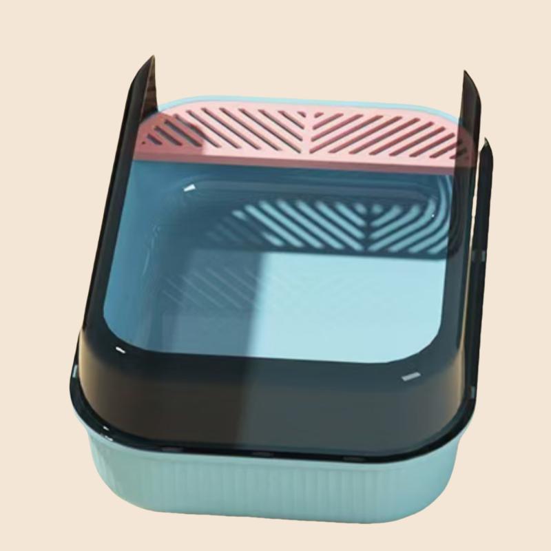 Semi-enclosed Cat Litter Box, Large Capacity Cat Litter Tray with Litter Scoop, Anti-splash Cat Toilet, Pet Supplies for Indoor Outdoor Use