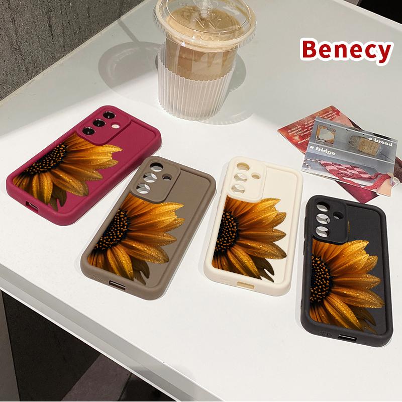 Phone Case Compatible with Samsung Galaxy S26 S23 Ultra S24 Plus S25 S22 Sunflower with Dew Full Body Protection Shockproof Soft Silicone Cover