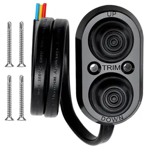 Boat Trim Switch IP67 Waterproof Tilt Trim Switch with Push Button for Fishing Boats Yachts Ships Black