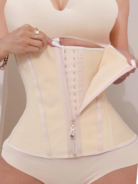 Women's Adjustable Hook & Eye Closure Zipper Waist Trainer, High Stretch Tummy Control Shaper, Waist Cincher for Postpartum Recovery, Shapewear for Women