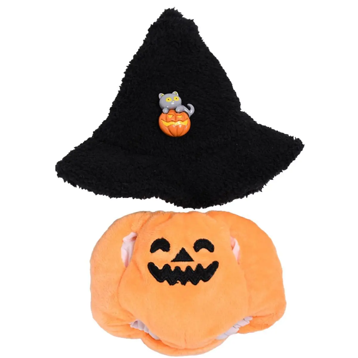 Halloween Doll Clothes - Pumpkin Set (Hat + Padded Coat), Fits 17cm/6.7in Dolls, Universal for 1st & 2nd Gen, Doll Not Included
