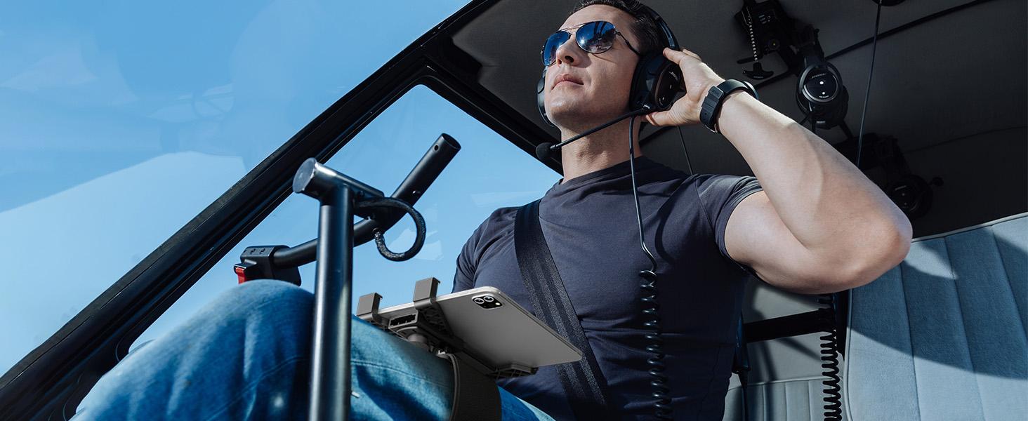 OHLPRO Pilot Kneeboard for iPad & 7"-11" Tablets, Upgraded 2 Pack Elastic Strap for Secure Fit on Thigh, Adjustable Viewing Angles, Premium Plastic Material, Ideal for Aviation & Watching