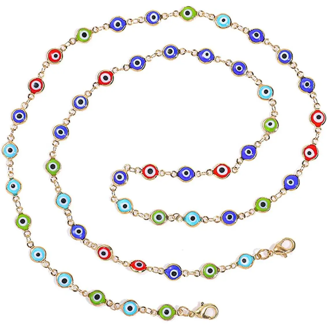 Evil Eyes Face Mask Holder Chain Lanyards Eyeglass Glasses Strap Face Mask Retainer Leash Jewelry
