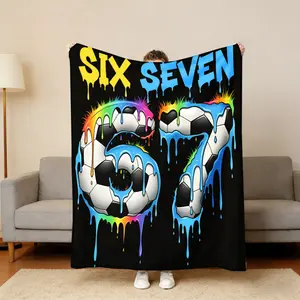 Soft And Lightweight Flannel Blanket Featuring a Fun Rainbow Drip Design, Perfect for All Seasons. Ideal for Use on Sofas, Beds, During Travel, And Camping. A Cozy Home Decor Gift That Is Machine Washable