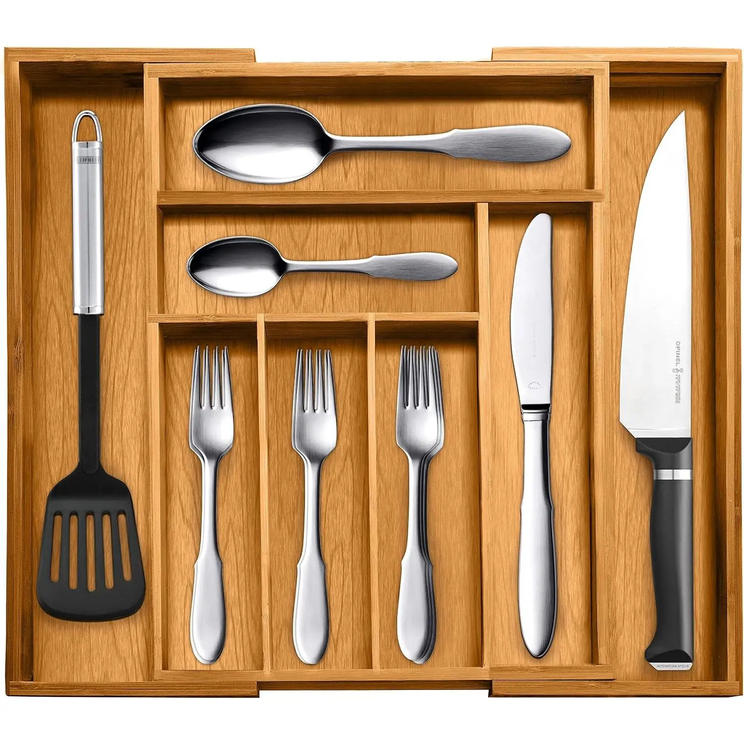 Kitchen Drawer Organizer, Expandable 8-Slot Tray | moso , drawer organizer
