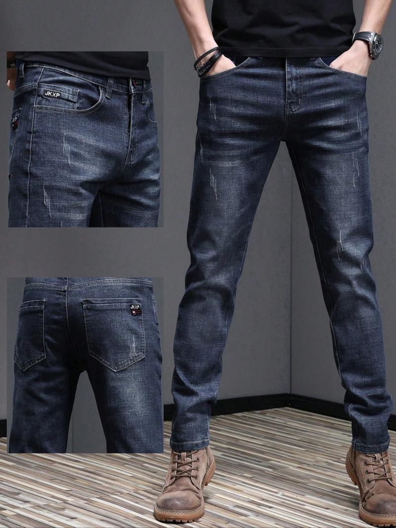 Men's Denim Pants, Casual Comfy Jeans for Daily Wear, Fashion Men's Bottoms for All Seasons