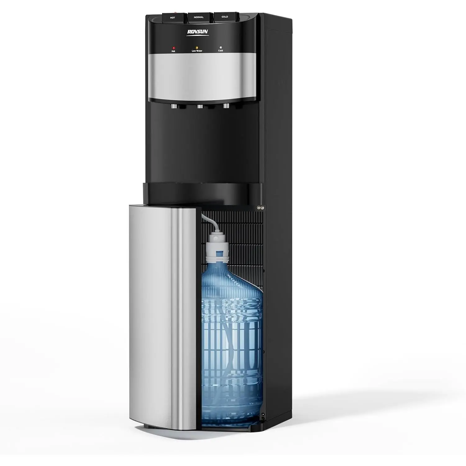 ROVSUN Bottom-Load Water Cooler Dispenser,3 Temperature Settings & 3L Cold Tank, Child Lock,No Lift Easy Loading,Compression Refrigeration, Fits 3 or 5 Gallon Bottles for Home & Office,ETL Listed