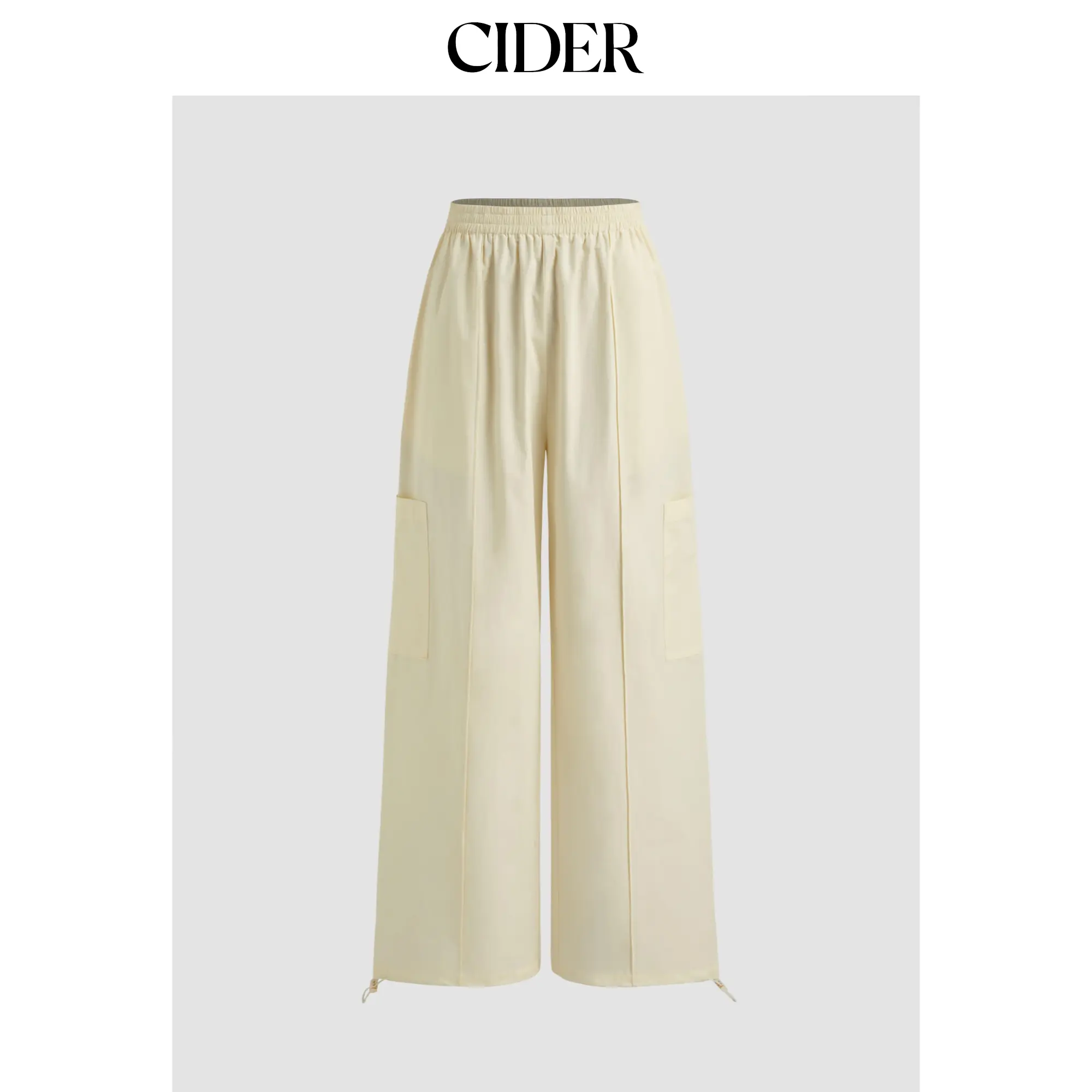 Cider [size 2-10] Woven Mid Rise Solid Wide Leg Trousers