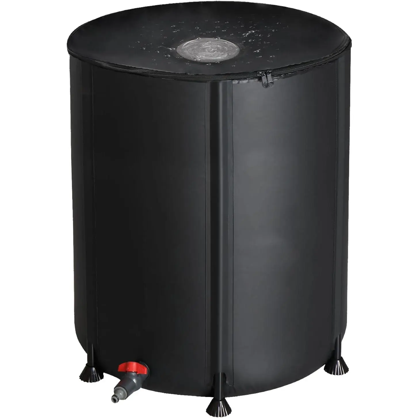 Upgraded 50 Gallon Collapsible Rain Barrel, Portable Water Storage Rain Water Collection System, Weather Proof Sturdy Water Tank Water Catcher Container with Filter Spigot Overflow Kit