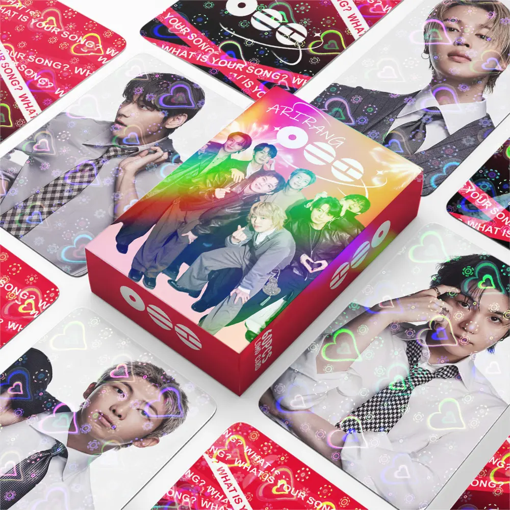 New Arrival 60 Pcs Heart Hologram Photocards, Popular Kpop Boy Group LOMO Flash Cards, ARIRANG Style