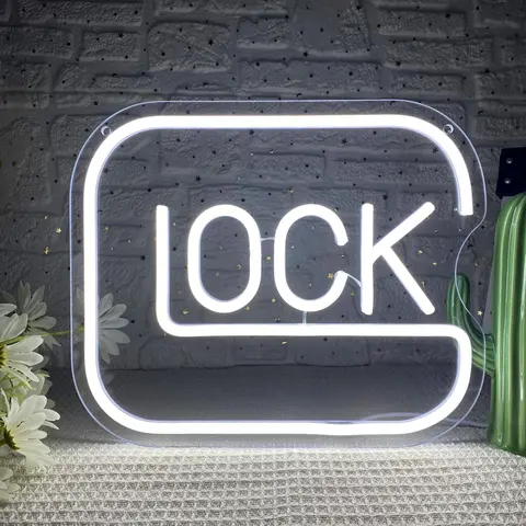 LOCK Letter LED Neon Sign, USB Powered Neon Light, Cool Lights, Novelty Decor Neon Lamp for Man Cave Bedroom Game Room Bar, Birthday Gifts for Collectors & Fans