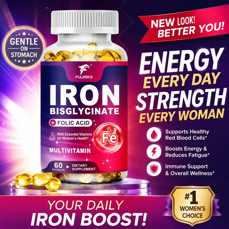 High Absorption Prenatal Multivitamin for Women – Methyl B12, Gentle Ferrous Bisglycinate Iron 27mg, Magnesium Glycinate, CoQ10, Ginger & BioPerine – Energy & Immunity Support – 60 Capsules