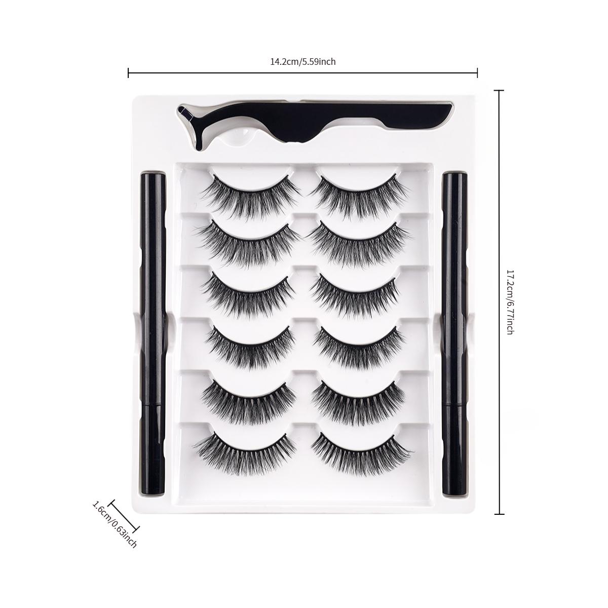 Magnetic Eyelashes with Applicator, 1 Box Reusable No Glue Needed False Eyelashes with Eyeliner & Applicator, Eye Makeup Product for Women, Cosmetic, Lashes, Eyelashes, Glueless Lashes