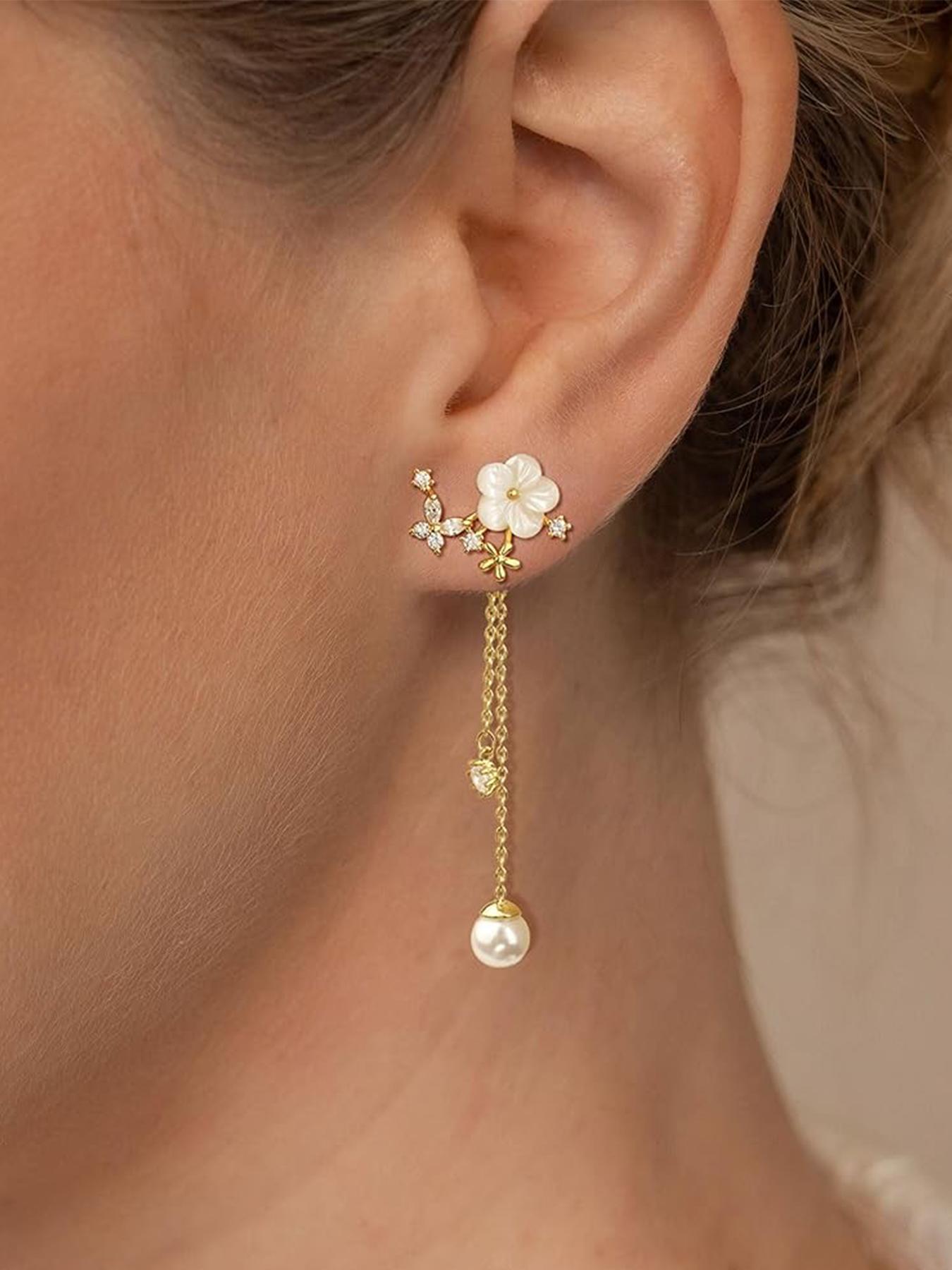 Mother's Day Gift Flower Design Dangle Earrings, Fashionable Dangle Earrings for Women, Trendy All-match & Exquisite Jewelry for Birthday Gift, High Quality Earrings