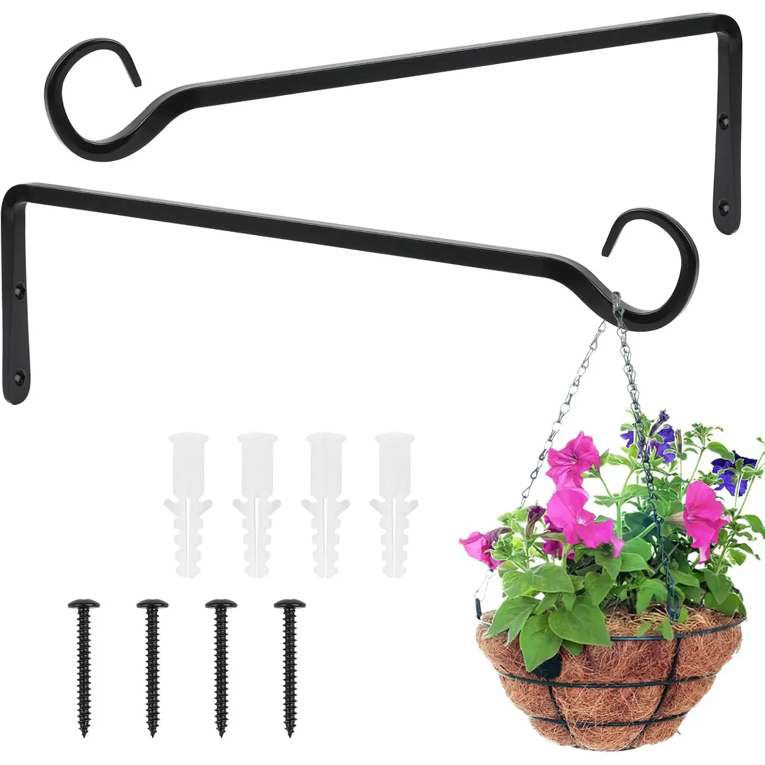 2 Pack  Hanger Bracket, 8 Inch  Hangers Outdoor