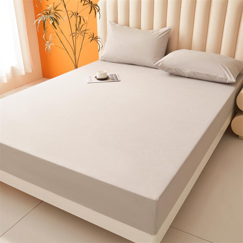 Solid Color Bedding Set, 3 Counts/set Including 1 Count Fitted Sheet & 2 Counts Pillowcase, Soft Comfortable Bedding Set for Home Bedroom