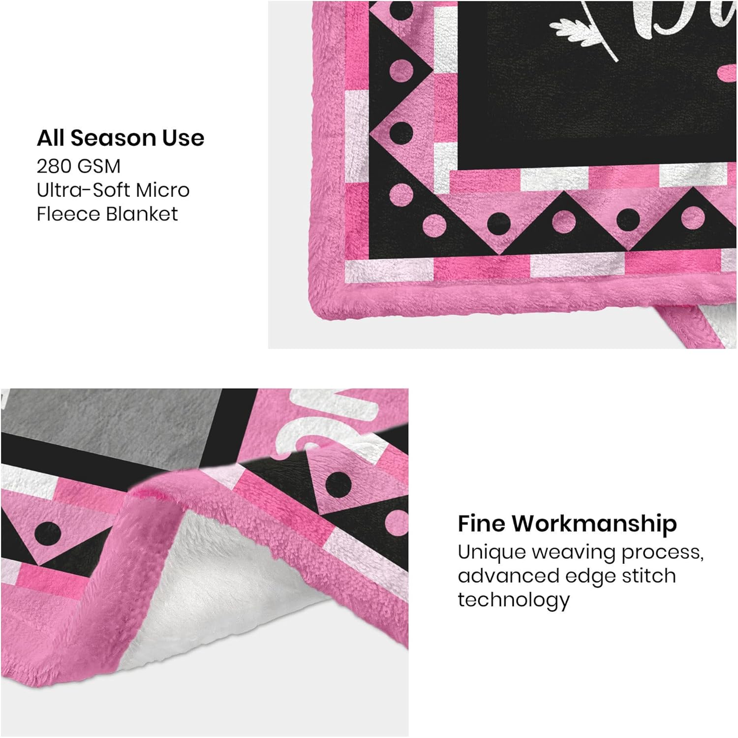 Graduation Gifts for Her Class of 2026, Pink Graduation Blanket for Girls Daughter Granddaughter, Inspirational College High School Grad Throw Blanket, Congratulations Gift