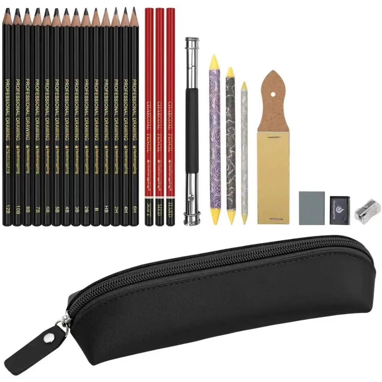 , Sketching and Drawing Pencils Set-26pcs,Art Supplies Drawing Kit,Graphite Charcoal Professional Pencils Set, Adults Beginners Artist