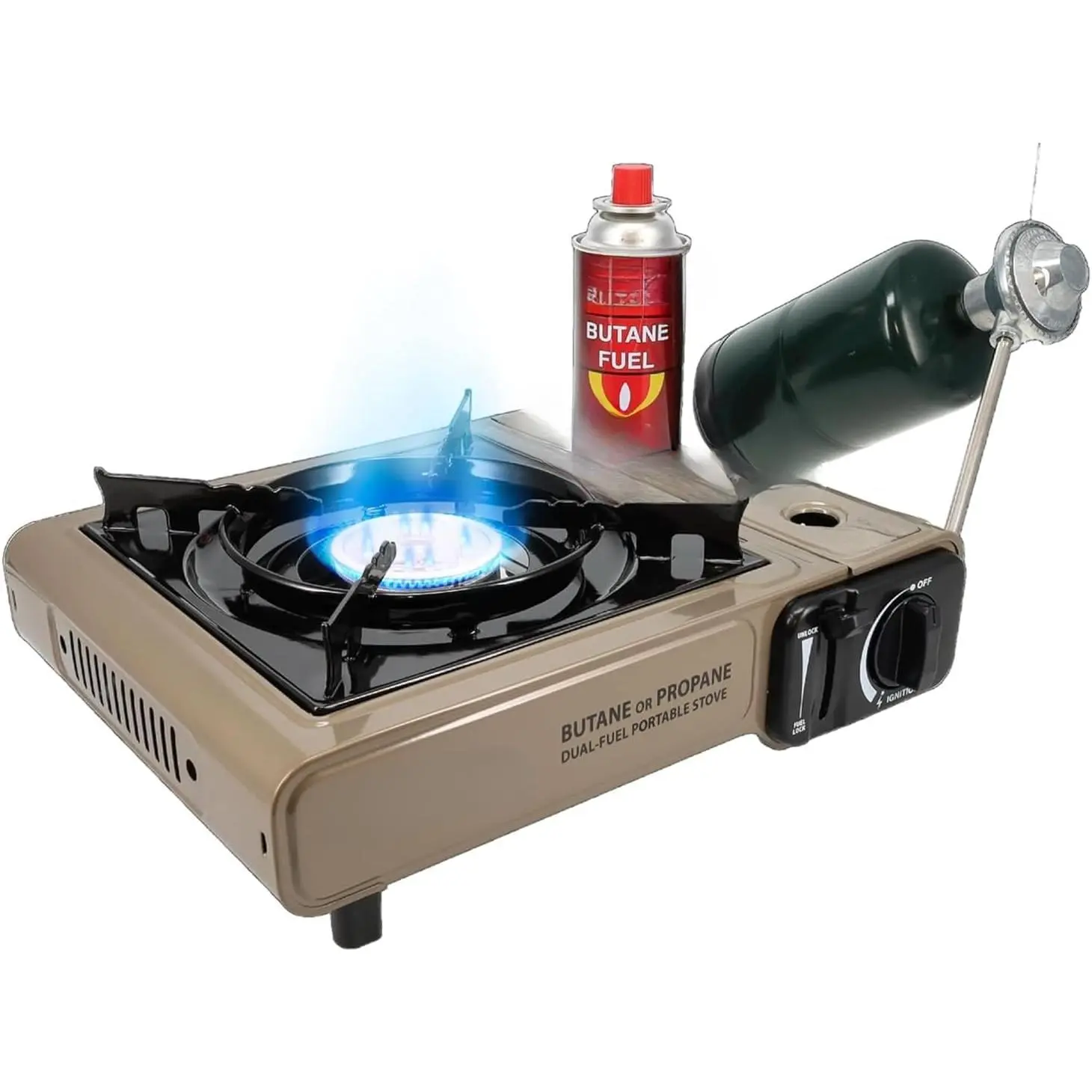 Propane or Butane Stove Dual Fuel Stove Portable Camping Stove - Patented - with Carrying Case Great for Emergency Preparedness Kit