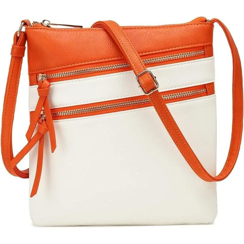 Medium Crossbody Bag for Women: PU Leather  Purse with 3 External Zipper Compartments - Organized Confident &  for Summer Campus Life (Ages 16-26) | Multi-compartment