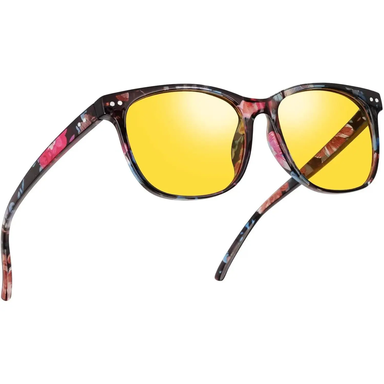 Night Vision Driving Glasses Polarized Anti-glare,  Yellow Tinted Glasses for Women Men