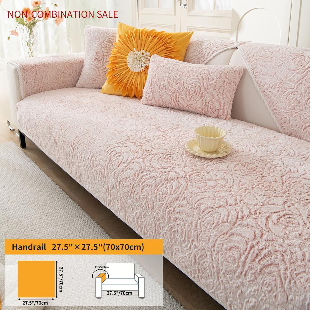 Solid Color Rose Pattern Sofa Cover, Elastic Sofa Slipcover, Couch Slipcover, 1 Count Soft Comfortable Sofa Cushion Cover, Non-slip Sofa Seat Cover, Sofa Protector for Home Living Room