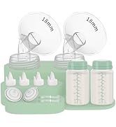 6oz Wide-Mouth Breastmilk Storage Bottles with Two-Pieces Sealing Cap, Leak-Proof Design, No-Fade Reading Marking, Compatible with Spectra S1 S2 9 Plus, Motif Luna, and Most Wide-Mouth Flanges, 4 Pack