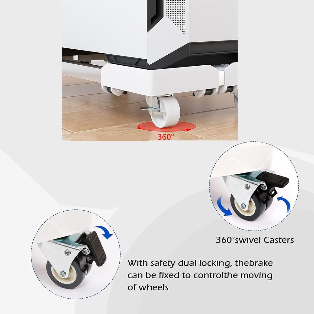 Mobile CPU Stand, Adjustable PC Tower Stand, Tower Stand With 4 Locking Caster Wheels Fits PC(White) Mobile CPU Stand, Adjustable PC Tower Stand, Tower Stand With 4 Locking Caster Wheels Fits PC(White)