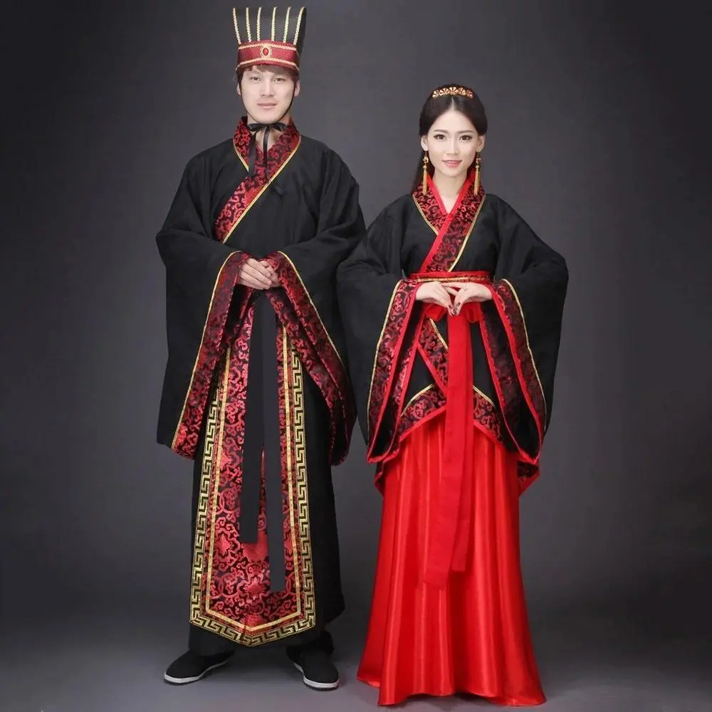 Adult Chinese Ancient Hanfu Cosplay Clothes - Couples’ Halloween Party Outfits for Men and Women, Suitable for Chinese Dance Events