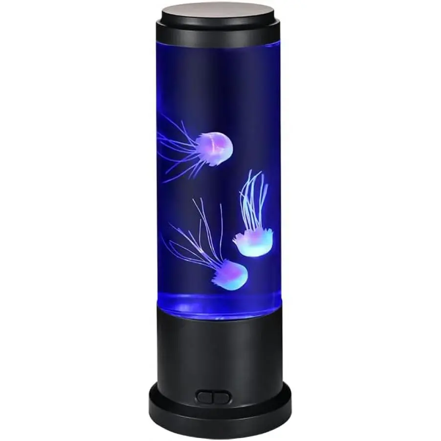 11-Inch Modern Jellyfish Lamp - Color-Changing Aquarium Light with Noiseless Pump, USB Power, Room Decor for Kids, Home Decor Statue Accessory