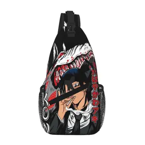 Jujutsu Kaisen Fashion All Over Print Large Capacity Crossbody Sling for Travel Sports and Office Cartoon Casual Shoulder Chest Pack Gift for Boys and Girls