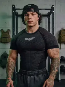 Men's Fitness Top, Quick-Dry Breathable Tight Fit, Muscle Definition, Short Sleeve T-Shirt, Gym Training, Outdoor Running, Comfortable