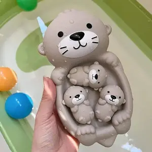 Cute Floating Otter Bath Toy Set, Waterproof Shower Play Accessory Ideal for Baby Bath Time and Pool Water Fun