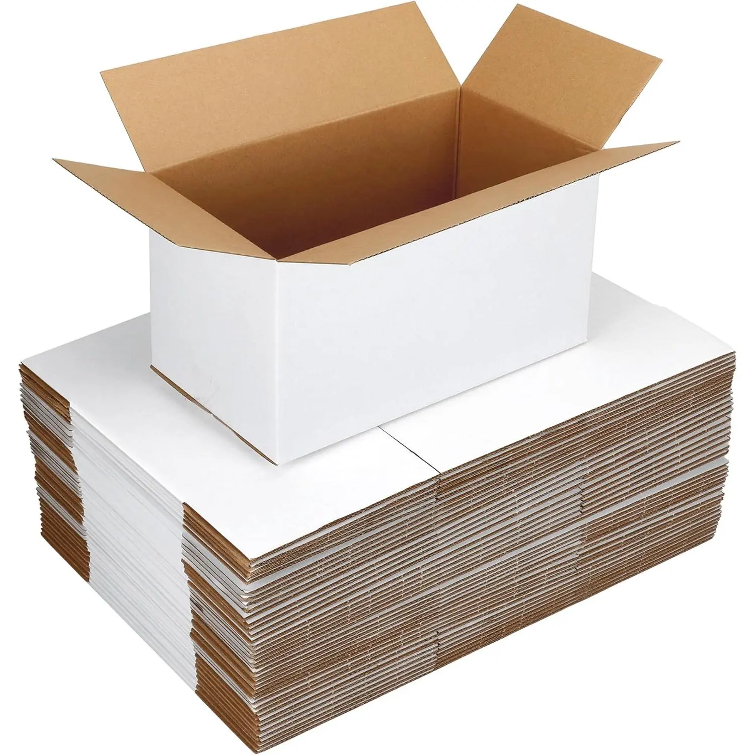 40 Pack 11x6x6 Shipping Boxes for Small Business White Corrugated Cardboard Box for Packaging Moving Mailing and Storing