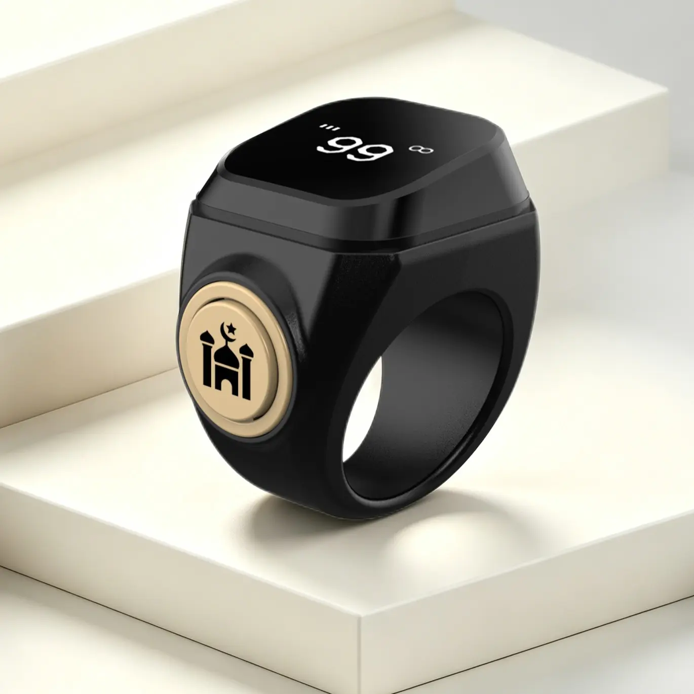 Smart Prayer Ring, Waterproof Electronic Counter, APP Connectivity, Dhikr Timer, Ideal for Muslim Prayers, Daily Worship